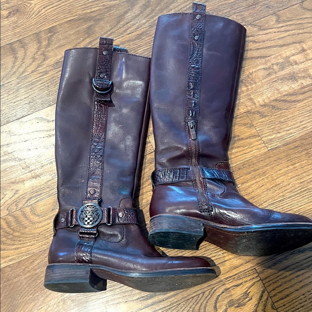 Vince Camuto reddish brown riding boots